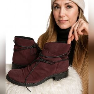Sundance Merlot  Iris Track Wrap Ankleboots 8